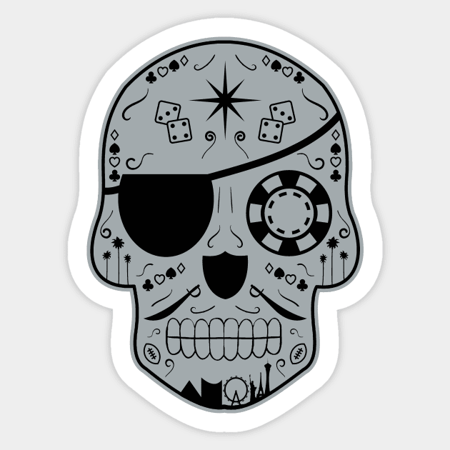 Las Vegas Football Sugar Skull Sticker by StickyHenderson